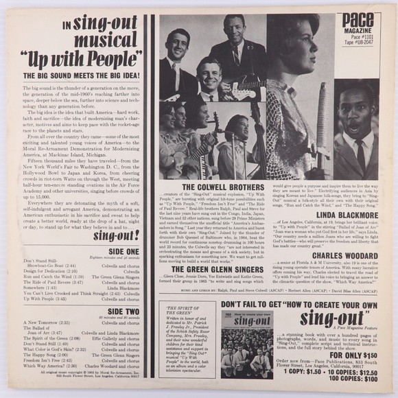 Pace Magazine Presents Up With People! The Sing-Out Musical 1965 LP Record #1101 - Picture 2 of 16
